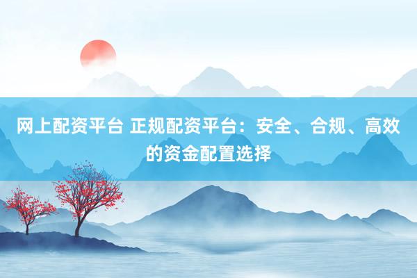 网上配资平台 正规配资平台：安全、合规、高效的资金配置选择