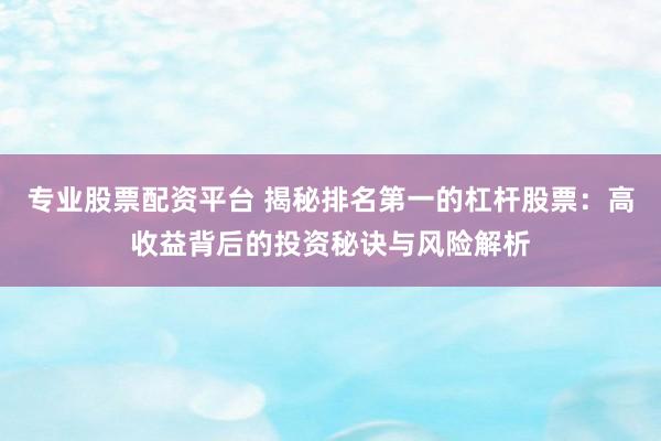 专业股票配资平台 揭秘排名第一的杠杆股票：高收益背后的投资秘诀与风险解析