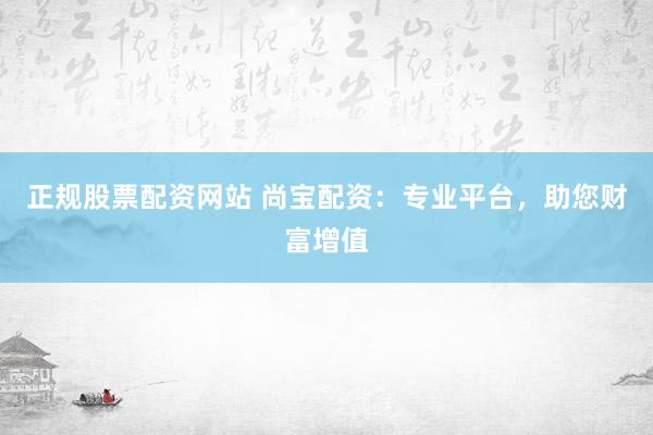 正规股票配资网站 尚宝配资：专业平台，助您财富增值