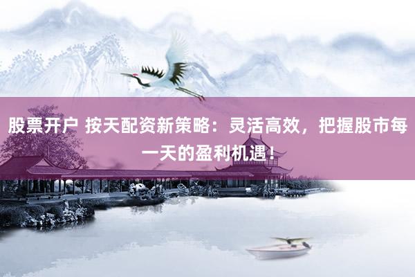 股票开户 按天配资新策略：灵活高效，把握股市每一天的盈利机遇！