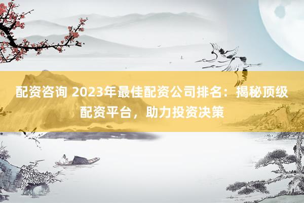配资咨询 2023年最佳配资公司排名：揭秘顶级配资平台，助力投资决策