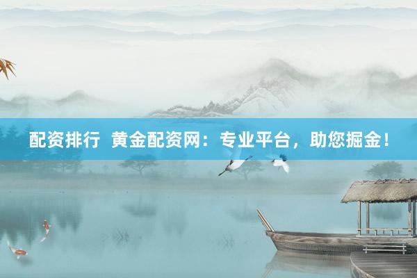 配资排行  黄金配资网：专业平台，助您掘金！