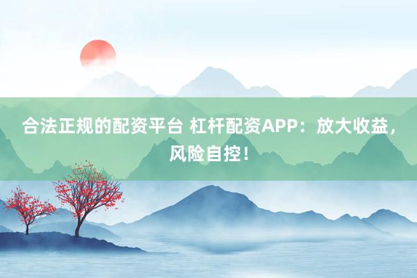 合法正规的配资平台 杠杆配资APP：放大收益，风险自控！