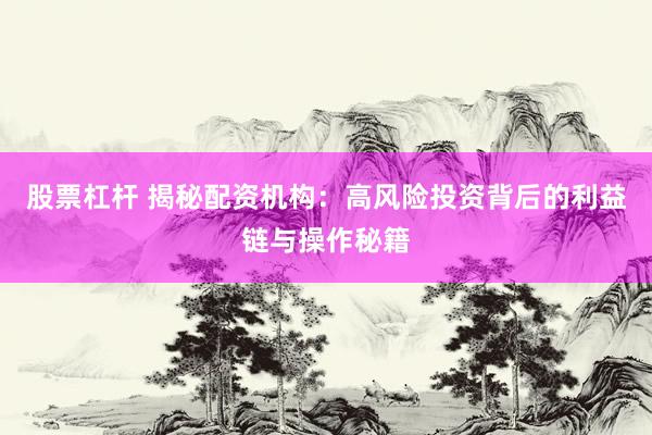 股票杠杆 揭秘配资机构：高风险投资背后的利益链与操作秘籍