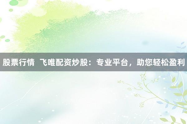 股票行情  飞唯配资炒股：专业平台，助您轻松盈利